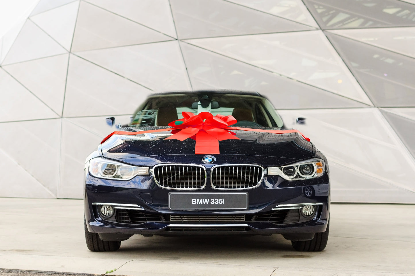 Car Bow- Premium Satin White