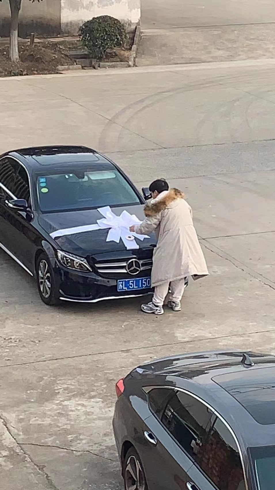 Car Bow- Premium Satin Gold