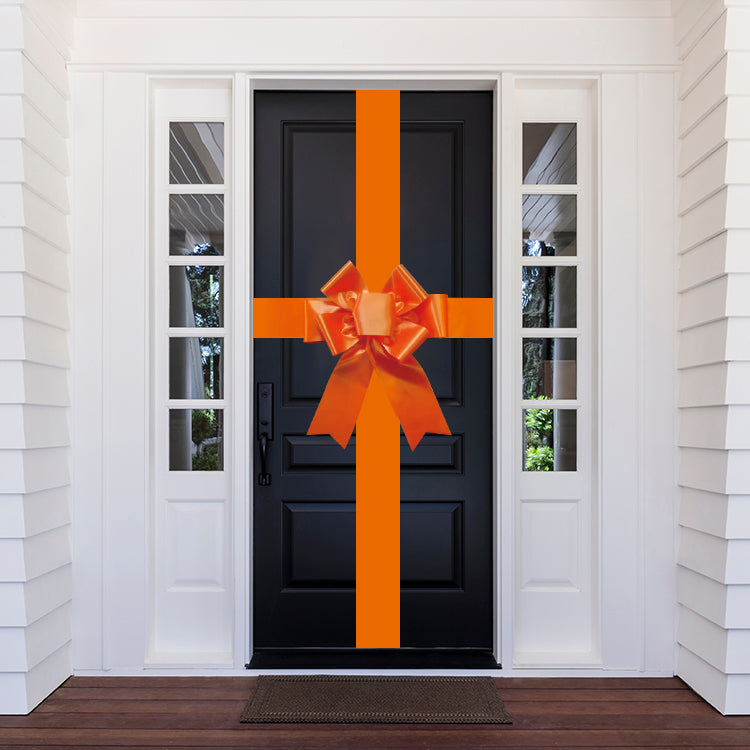 Satin Settlement Door Bow- Orange